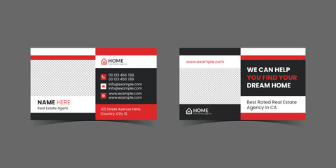 Business Card Template | Real Estate Business Card | Business Card Layout for Real Estate Manager