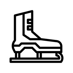 Ice skate icon with outline style | Ski sport | Sky Shoe | Winter sport