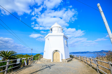 冬の伊王島灯台　長崎県長崎市　Iojima lighthouse in winter. Nagasaki prefecture,...