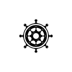 steering wheel yacht captain compass logo design for transport logo