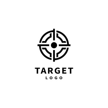 sniper target icon vector logo design