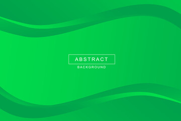 Green abstract background with wave ornament