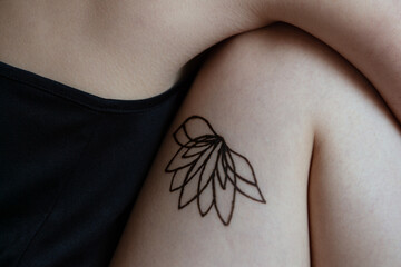 tattoo on legs ,nails finger and body