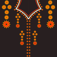 Traditional ethnic embroidered neckline