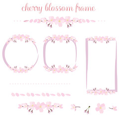 リアルな桜の花のフレームイラストセット