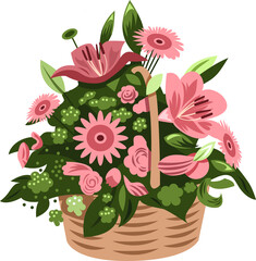 flower basket png graphic design