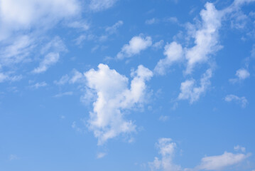Fototapeta premium White cloud on the blue sky at a beautiful time of the day