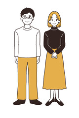 夫婦の全身イラスト