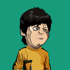 cartoon character general monkey portrait