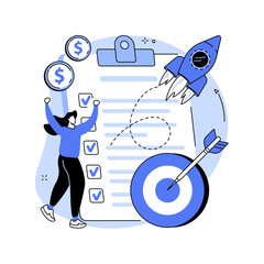 Project closure abstract concept vector illustration.