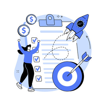 business woman celebrating success with rocket clip art preview
