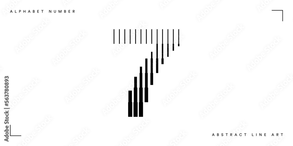 Poster number 7 logo with halftone line pattern