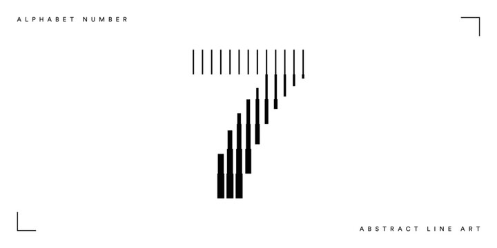Number 7 logo with abstract geometric vertical lines