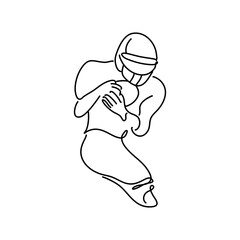 super bowl continuous drawing line art minimalist. isolated white. suitable for pillows, wall art, t-shirts, etc. vector illustration