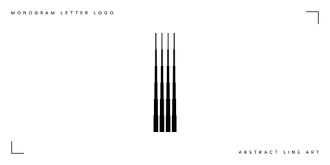 Letter I Logo with Abstract Line Pattern