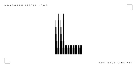 Letter L Logo with Abstract Line Pattern