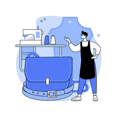 Leather handcraft abstract concept vector illustration.