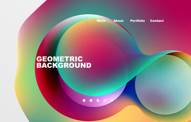 Abstract liquid background for your landing page design. Web page for website or mobile app wallpaper