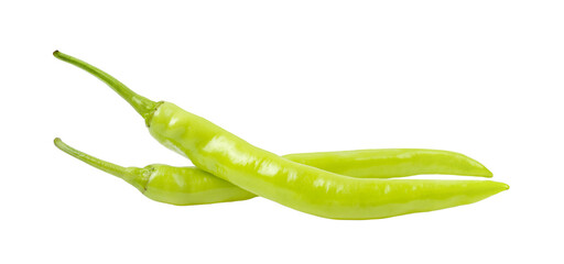 Green chili pepper isolated on  transparent png