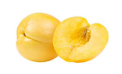 Naklejka na ściany i meble yellow nectarine fruit on transparent png