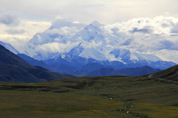 Denali peak in Denali National Park Alaska
