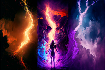 rainbow thunder.Generative AI