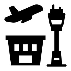 airport glyph icon