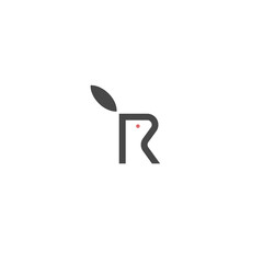 Rabbit logo design with the letter R