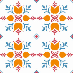 Tile seamless pattern design. With colourful motifs. Vector illustration EPS10.