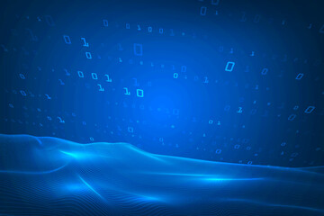 digital lines on binary code number