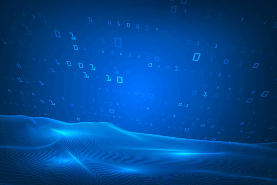 digital lines on binary code number