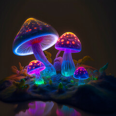 purple mushroom.Generative AI