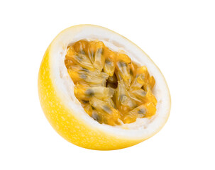 Half yellow passion fruit isolated on transparent png