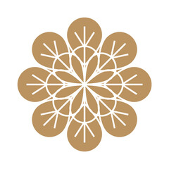 Abstrak Gold Circle Flower Logo Template Desain Ilustrasi. Vektor EPS 10. ilustrasi stok - obrazy, fototapety, plakaty