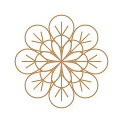 Abstrak Gold Circle Flower Logo Template Desain Ilustrasi. Vektor EPS 10. ilustrasi stok - obrazy, fototapety, plakaty