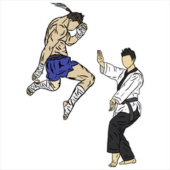 ILLUSTRATION OF MUAYTHAI CHARACTER VECTOR
