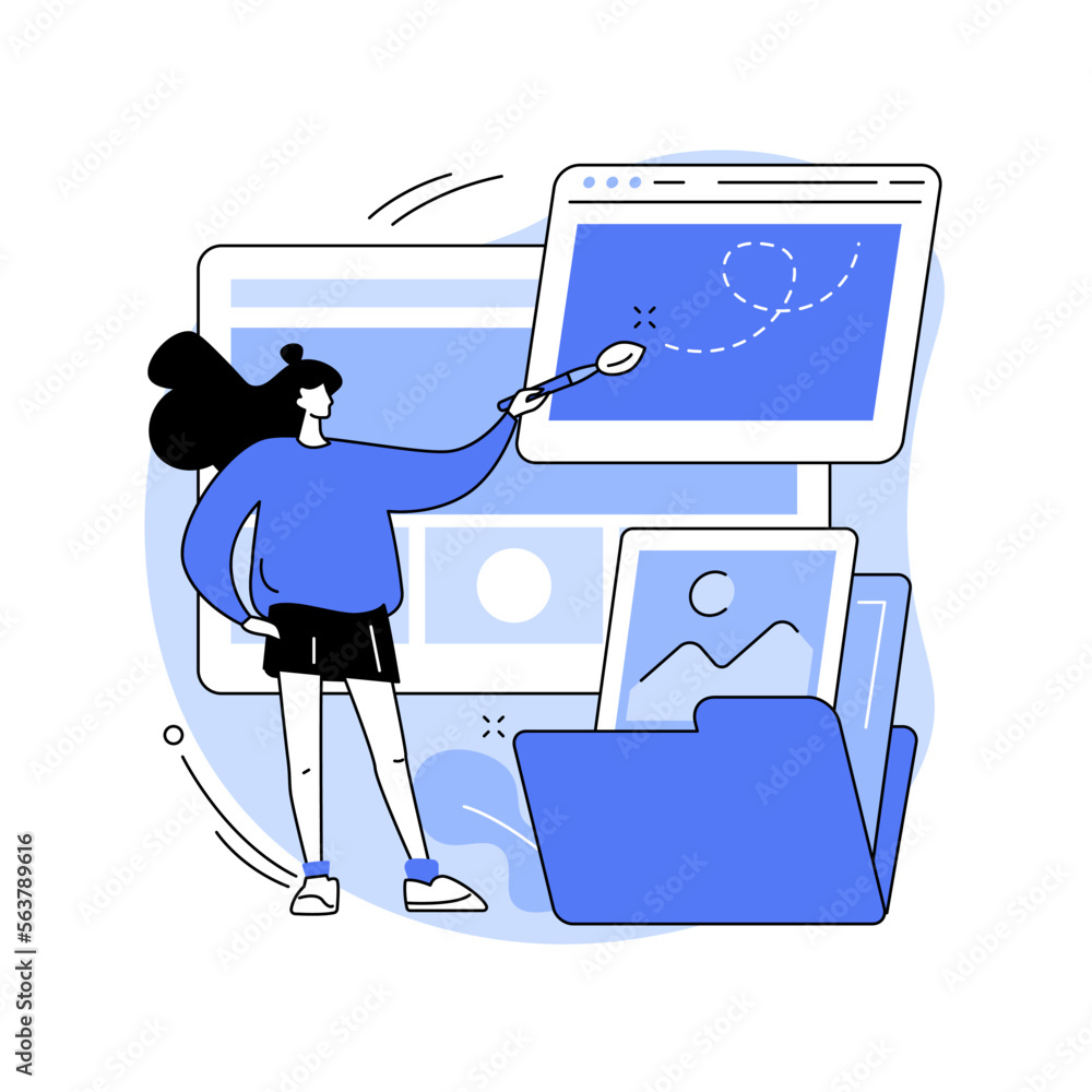 Poster web design abstract concept vector illustration.