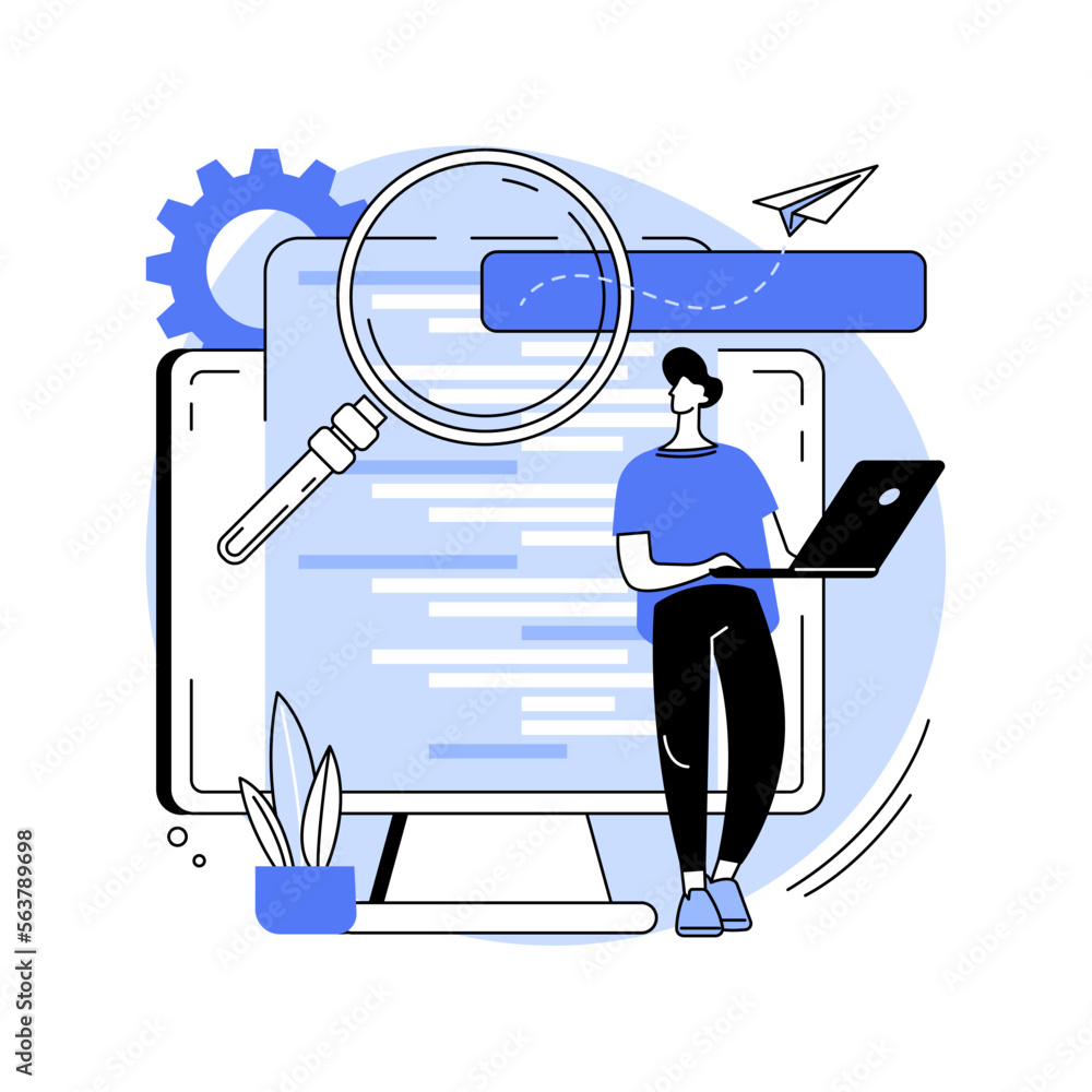Poster html5 website development abstract concept vector illustration.