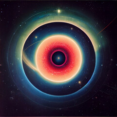 Obraz premium Cosmic Circular Graphic Asset, AI