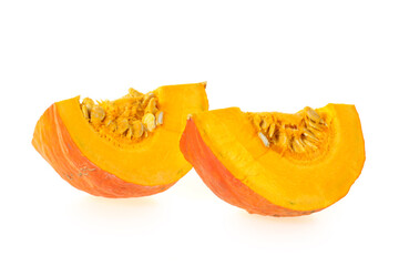 slice of pumpkin isolated