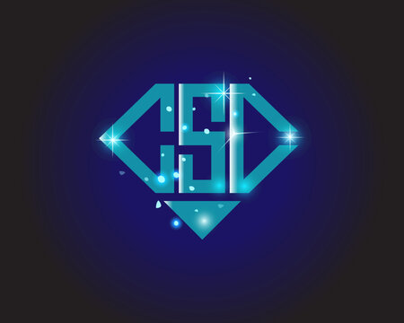 CSC Logo letter monogram with diamond shape design template.
