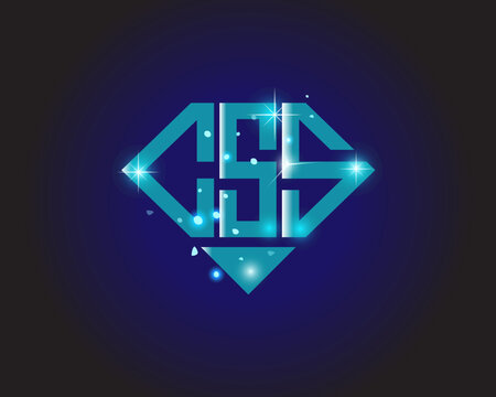 CSS Logo letter monogram with diamond shape design template.
