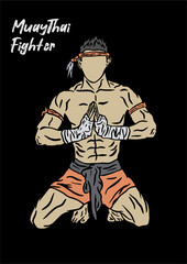 ILLUSTRATION OF MUAYTHAI CHARACTER VECTOR