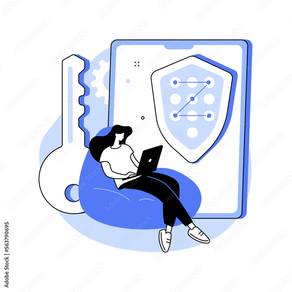 Poster secure web traffic abstract concept vector illustration.