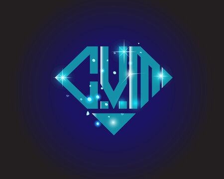 CVM Logo letter monogram with diamond shape design template.
