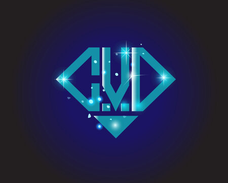 CVO Logo letter monogram with diamond shape design template.

