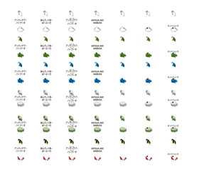 アンティグアバーブーダ（アメリカ）イラストセット	