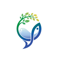 aquascape logo with tree concept