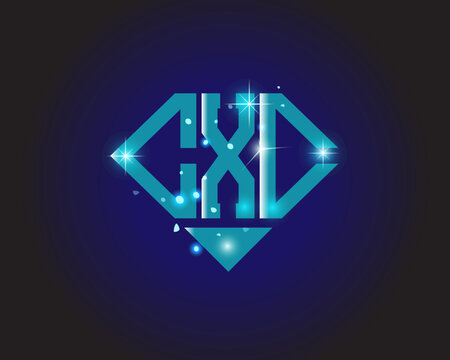 CXC Logo letter monogram with diamond shape design template.
