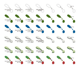 セントクリストファー・ネーヴィス（アメリカ）イラストセット	